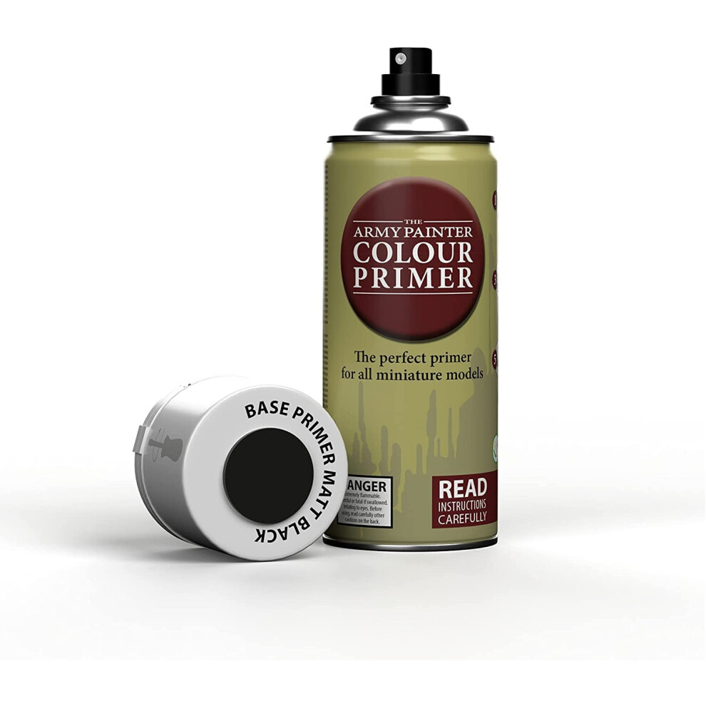 The Army Painter Color Primer Spray Paint Matt Black 400Ml 13.5Oz - Acrylic Spray Undercoat For Miniature Painting - Spray Primer For Plastic Minia 696734276646
