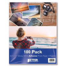 Zelfklevend fotopapier, glanzend fotopapier, 8,5 x 11 inch, 100 vellen van Better Office Products, 135 g/m   , briefformaat, verpakking van 100 stuks