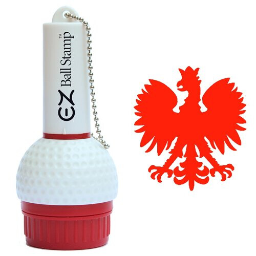 EZBallStamp Golfbold Stamp Marker (Red Polish Eagle)