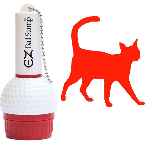 EZBallStamp Golfbold Stamp Marker (Red Walking Cat)