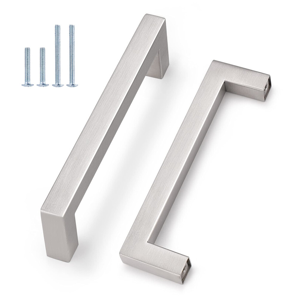 Probrico 4 Inch Satin Nickel Cabinet Pulls Stainless Steel 10 Pack Door Cabinet Handles Drawer Dresser Pull Knobs Kitchen Furniture Hardware For Cupb 6941154036337