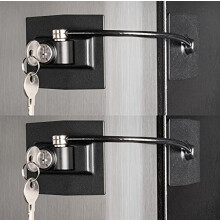 2-Pack Guardianite Premium Refrigerator Door Lock with Built-in Keyed Lock 2-Pack Black