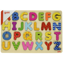 Goki alfabetpuzzel met cijfers (26 stukjes)