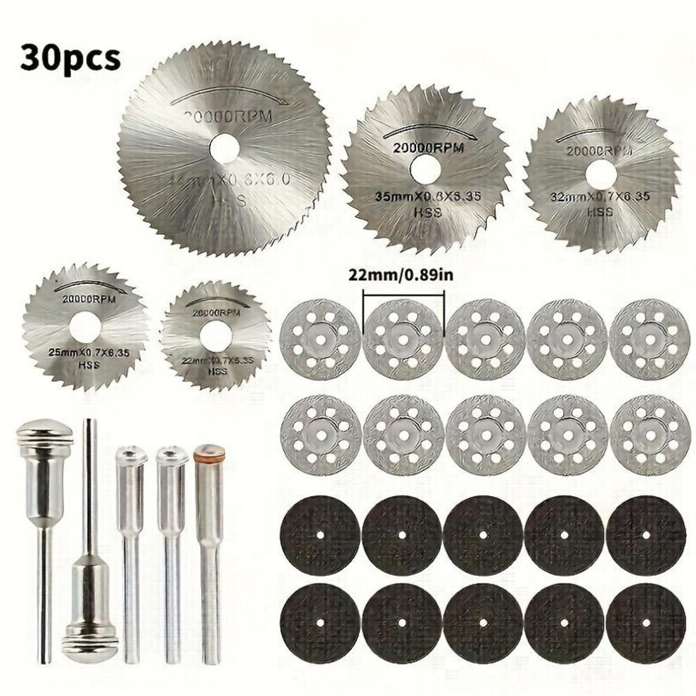 (30pcs) 30pcs Cutting Wheel Set High Speed Steel Circular Saw Blades Fast Cut Off Diamond Cutting Discs Tool Resin Cut Off Discs Kit