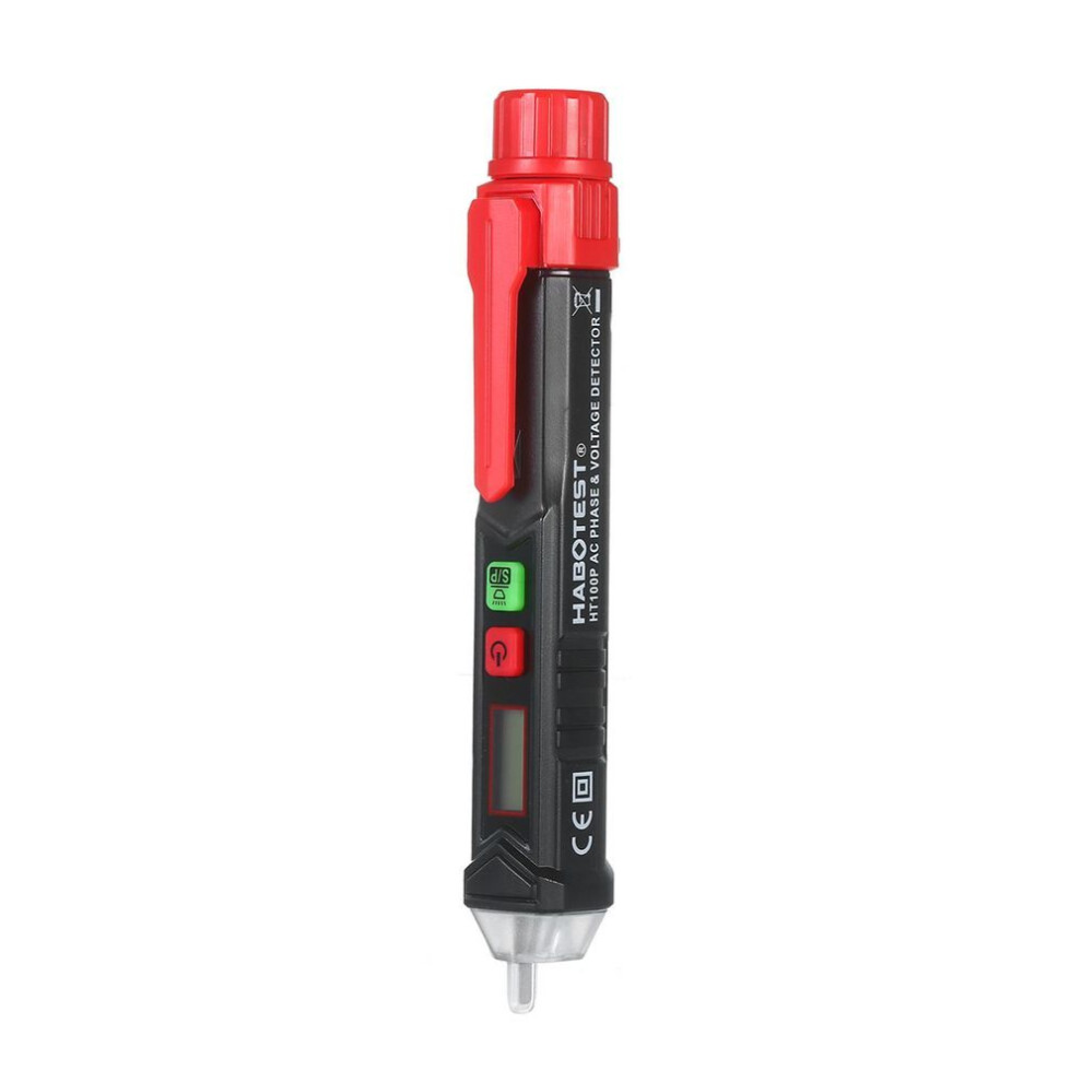 Habotest Ht100p Non- Test Pencil Lcd Digital Voltage Tester Ac Phase & Voltage Detector With