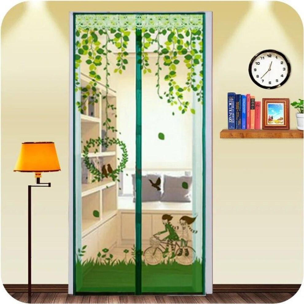 (green, 100 * 210cm) 90 * 210cm/ 100*210 cm Summer Magnetic Mesh Net Anti Mosquito Insect Fly Bug Curtain Automatic Closing Door Screen Kitchen Curtain