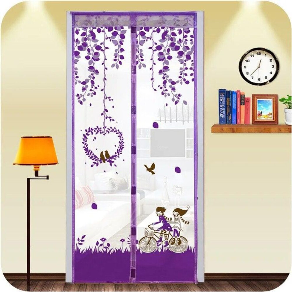 (purple, 100 * 210cm) 90 * 210cm/ 100*210 Cm Summer Magnetic Mesh Net Anti Mosquito Insect Fly Bug Curtain Automatic Closing Door Screen Kitchen Curtain