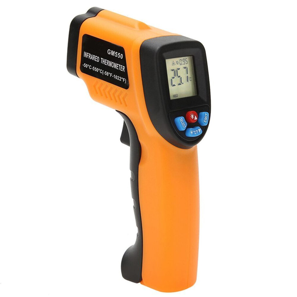 (orange) Handheld Non-contact Digital Infrared Thermometer Pyrometer Aquarium Lcd Laser Thermometer Outdoor