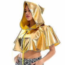 Halloween Short Cloaks Capes Adult Women Men Hooded Cloak Witch Vampires Grim Reaper Party Carnival Gothic Loose Holographic Color3