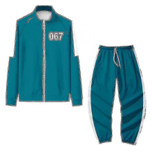 (L) Squid Game Jacket Pants Sports Zipper Cardigan Digital Printing Pocket Sweatshirts Set -b