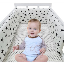 (A16) Bumpers for Cot Bed, Breathable Safe Cot Liner, Comprehensive Protection Baby Bumper, for Baby Boys And Girls
