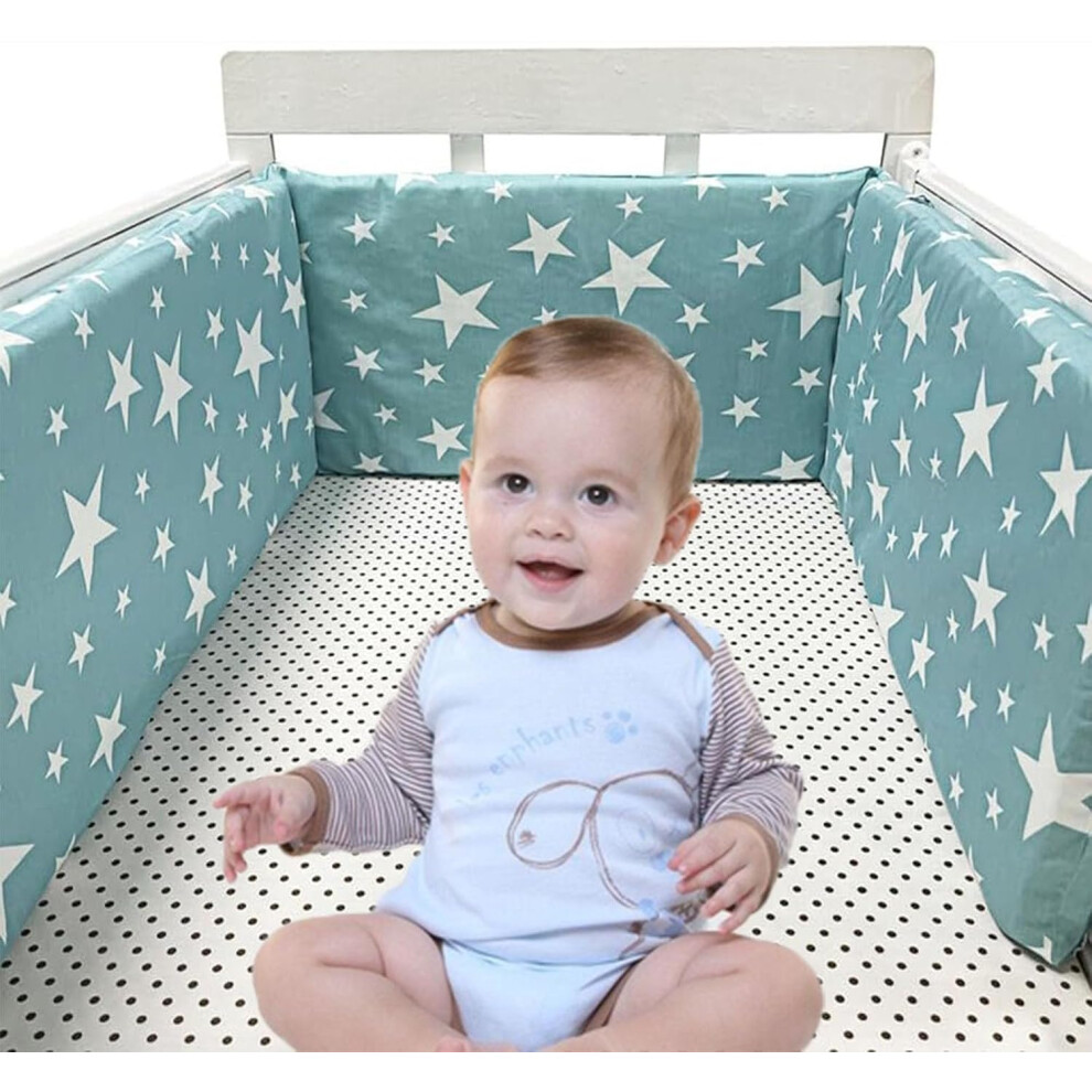 (A18) Bumpers for Cot Bed, Breathable Safe Cot Liner, Comprehensive Protection Baby Bumper, for Baby Boys And Girls