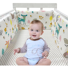(A22) Bumpers for Cot Bed, Breathable Safe Cot Liner, Comprehensive Protection Baby Bumper, for Baby Boys And Girls