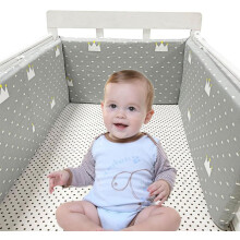 (A23) Bumpers for Cot Bed, Breathable Safe Cot Liner, Comprehensive Protection Baby Bumper, for Baby Boys And Girls