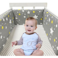(A6) Bumpers for Cot Bed, Breathable Safe Cot Liner, Comprehensive Protection Baby Bumper, for Baby Boys And Girls