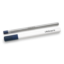 LifeStraw Sip - Cannuccia riutilizzabile in acciaio inossidabile con filtro per l'acqua e custodia per il trasporto, rimuove microplastiche, batt