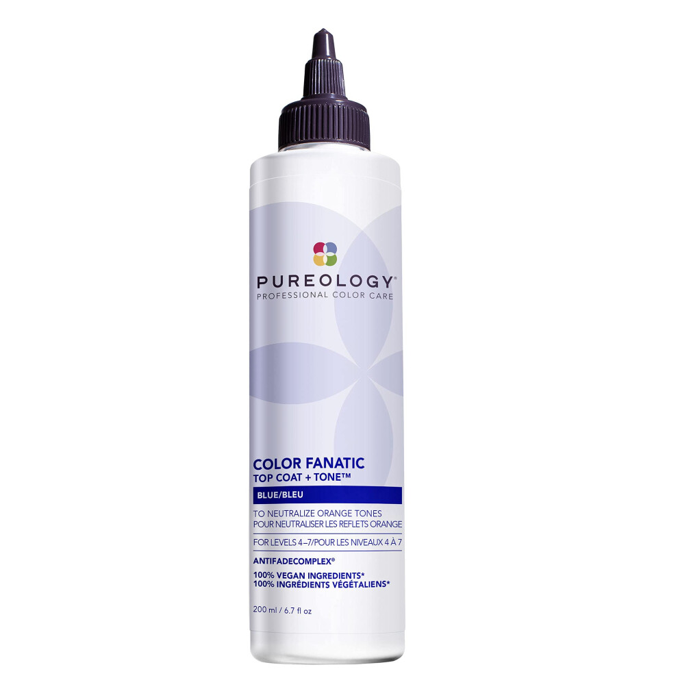 Pureologie Pureology Color Fanatic Top Coat + Tone Blue High-Gloss Hair Toner Toning Hair Gloss For Color-Treated Hair Glaze For Dark Blonde To Brunette Hair