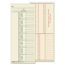 TOPS 1260 Tijdkaart voor Cincinnati Named Days, dubbelzijdig 3 3/8 x 8 1/4 (doos van 500)