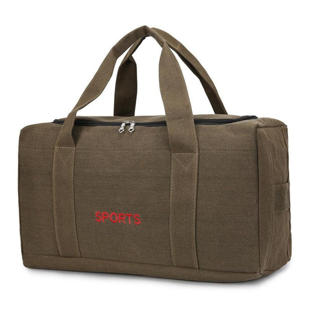 (khaki, XL) Mens Foldable Large-capacity Portable Travel Bag Sports Gym Holdall Bag Travel Work Cabin Barrel Bag Storage Duffel Bag