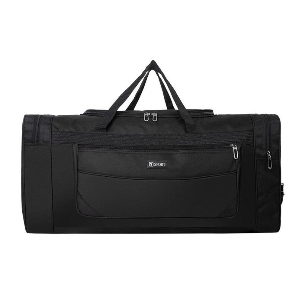 (black, S) Mens Foldable Large-capacity Portable Travel Bag Sports Gym Holdall Bag Travel Work Cabin Barrel Bag Storage Duffel Bag