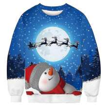 (Eur Size XL, BFT151) Unisex's Ugly Christmas Sweater 3d Digital Print Holiday Party Crewneck Sweatshirt Pullover Men Women Tacky Xmas Jumper Tops