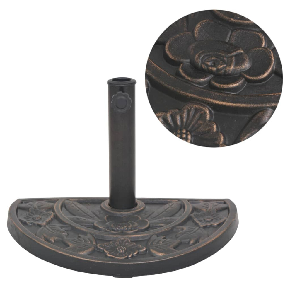 Vidaxl Parasol Base Resin Half Round Bronze 19.8 Lbs