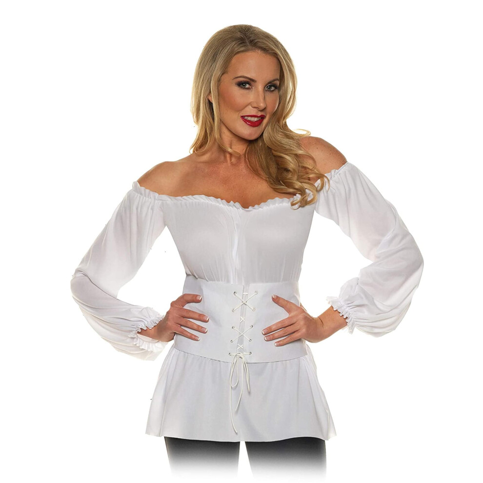 Photos - Fancy Dress White Renaissance Woman's Costume Shirt | X-Large