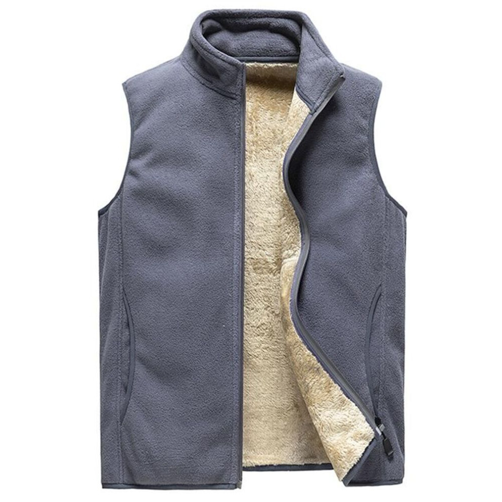 (grey, 5XL) 2023 Men Sleeveless Vest Jackets Fashion Wool Vest Male Cotton-padded Vests Coats Men Warm Waistcoats Clothing Oversized 8xl