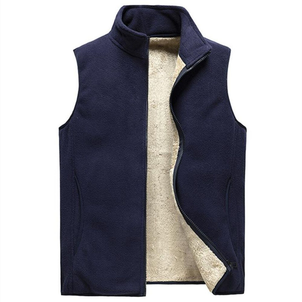 (navy blue, 5XL) 2023 Men Sleeveless Vest Jackets Fashion Wool Vest Male Cotton-Padded Vests Coats Men Warm Waistcoats Clothing Oversized 8Xl