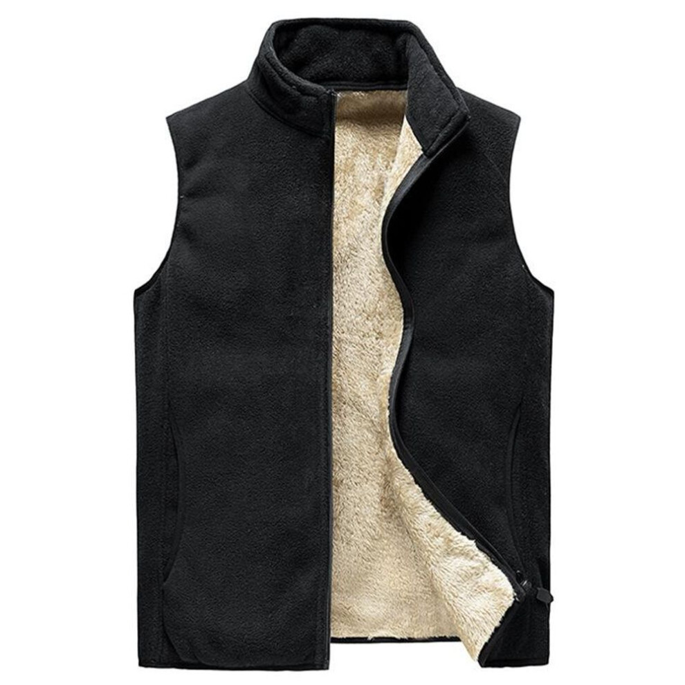 (black, L) 2023 Men Sleeveless Vest Jackets Fashion Wool Vest Male Cotton-padded Vests Coats Men Warm Waistcoats Clothing Oversized 8xl