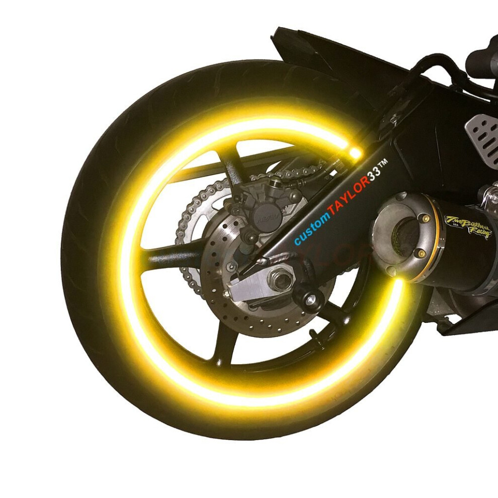 Customtaylor33 All Vehicles High Intensity Grade Reflective Copyrighted Safety Rim Tapes Must Select Your Rim Size 17 Rim Size For Most S Yellow/Gold 720825771465