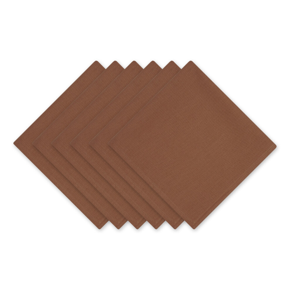 LOT DE 6 SERVIETTES DE TABLE EN CUIR MARRON UNI