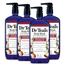 Dr Teal's Body Wash with Pure Epsom Salt with Shea Butter & Almond Oil 24 fl oz (Pack of 4)