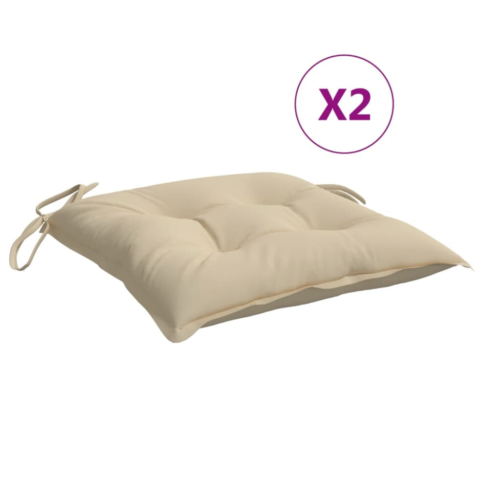 Photos - Sofa VidaXL Chair Cushions 2 pcs Beige 19.7""x19.7""x2.8"" Fabric Cream VDXL314905