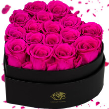 16-teilige Forever Roses-Box in Herzform ? echte, unsterbliche, konservierte Rosen, die ein Jahr halten, perfekt als Geburtstagsgeschenk f?r Freundin,
