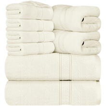 Utopia Towels 8-Piece Premium Towel Set 2 Bath Towels 2 Hand Towels and 4 Wash Cloths 600 GSM 100% Ring Spun Cotton Highly Absorbent Towels for Ba
