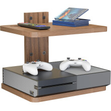 Mensola TV sospesa WALI, con portata fino a 10 kg, in legno, da montare a parete, sotto la mensola TV, per lettori DVD, decoder, router, console