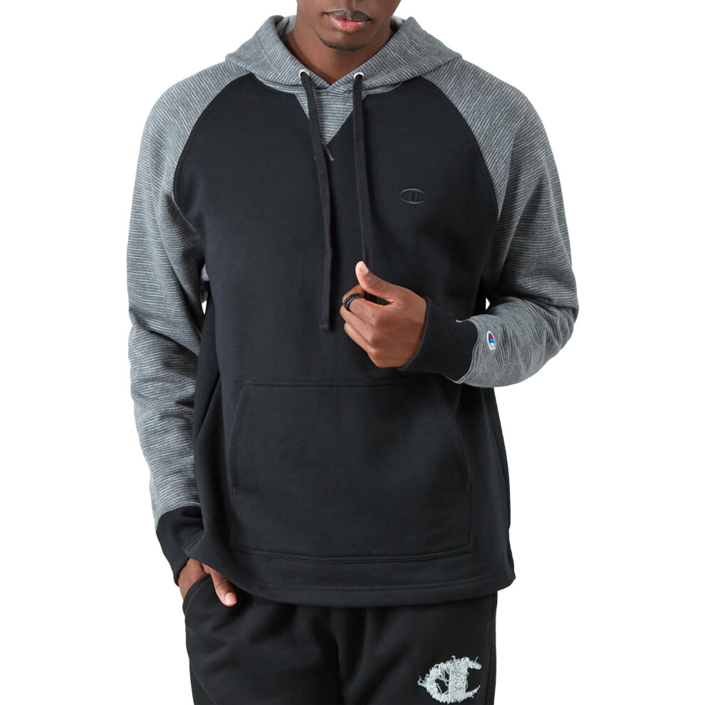 Champion Men's Hoodie Powerblend Fleece Striped Sweatshirt For Men (Reg. Or Big & Tall)