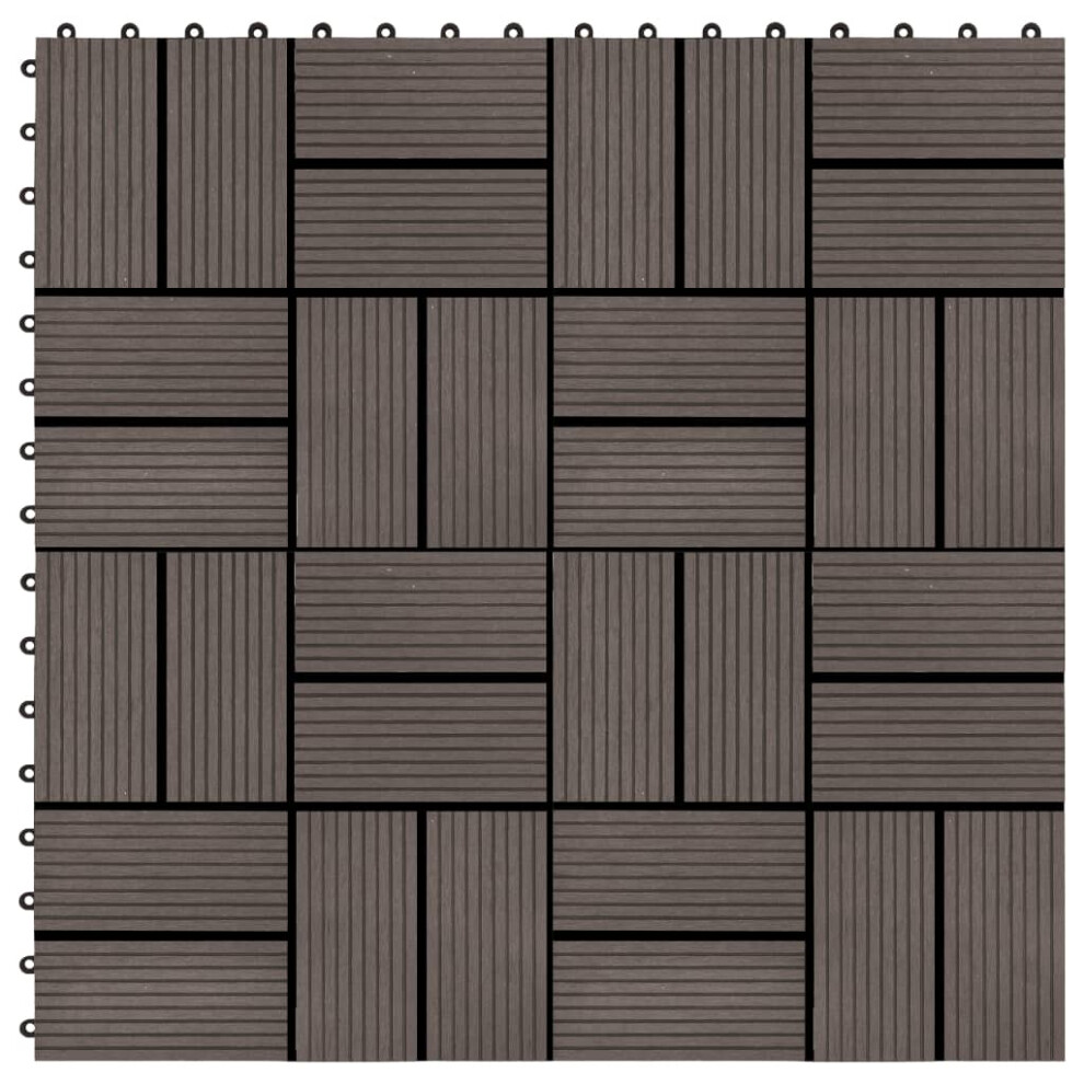 vidaXL 11 pcs Decking Tiles WPC 11.8""x11.8"" 1 sqm Dark Brown
