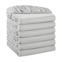 Arkwright Bulk Twin Fitted Sheets - Pack of 6 - Soft Brushed Microfiber Hypoallergenic Bottom Sheet Only with Deep Pocket  Bedding Essentials for Host
