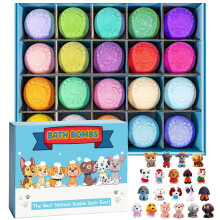 Bath Bombs for Kids with Surprise Inside for Boys Girls Toddlers 20 Pack Kids Bath Bombs Gift Set Organic Bubble with Puppy Inside Natural Handmade Ba