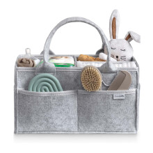 PUTSKA Baby Diaper Caddy Organizer Nursery Basket - Baby Basket Gift Registry For Baby Shower List. Baby Must Haves Essentials. Neutral Baby Stuff For