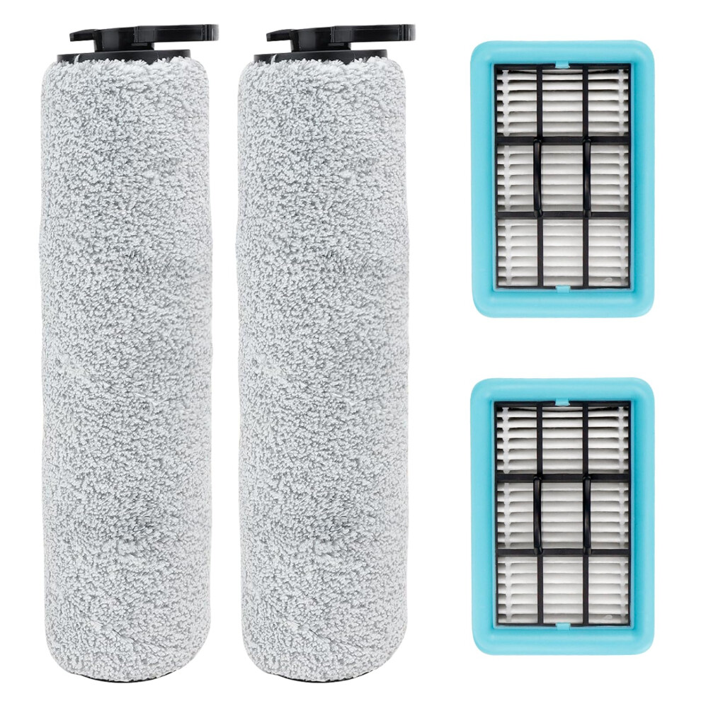 Odashen Lot de 4 filtres de rechange pour aspirateur Bissell Crosswave HF2/3845N/3831, 2 rouleaux de brosse et 2 filtres