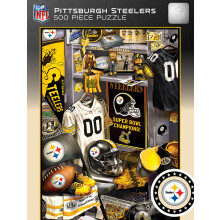 MasterPieces Game Day Puzzle da 500 pezzi per adulti - Spogliatoio dei Pittsburgh Steelers della NFL - 15""x21""
