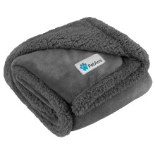 Petami Dog Blanket Sherpa Dog Tæppe Plush Reversible Warm Pet Tæppe til hundesofa Sofa Bil (Greygrey Sherpa 60x40 inches)