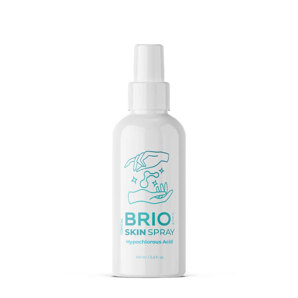 Briotech Hypochlorous Acid Spray Topical Skin Face & Body Mist Support Irritations Soothe Redness Dry Skin & Scalp Athletic Itch Packaging May V