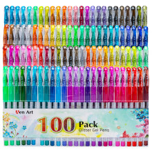Glitter gl tollak 100 sznes csillog tollkszlet a krtyk ksztshez 30% -kal tbb tinta neon csillog gljelzo felnott kifestoknyvek szm