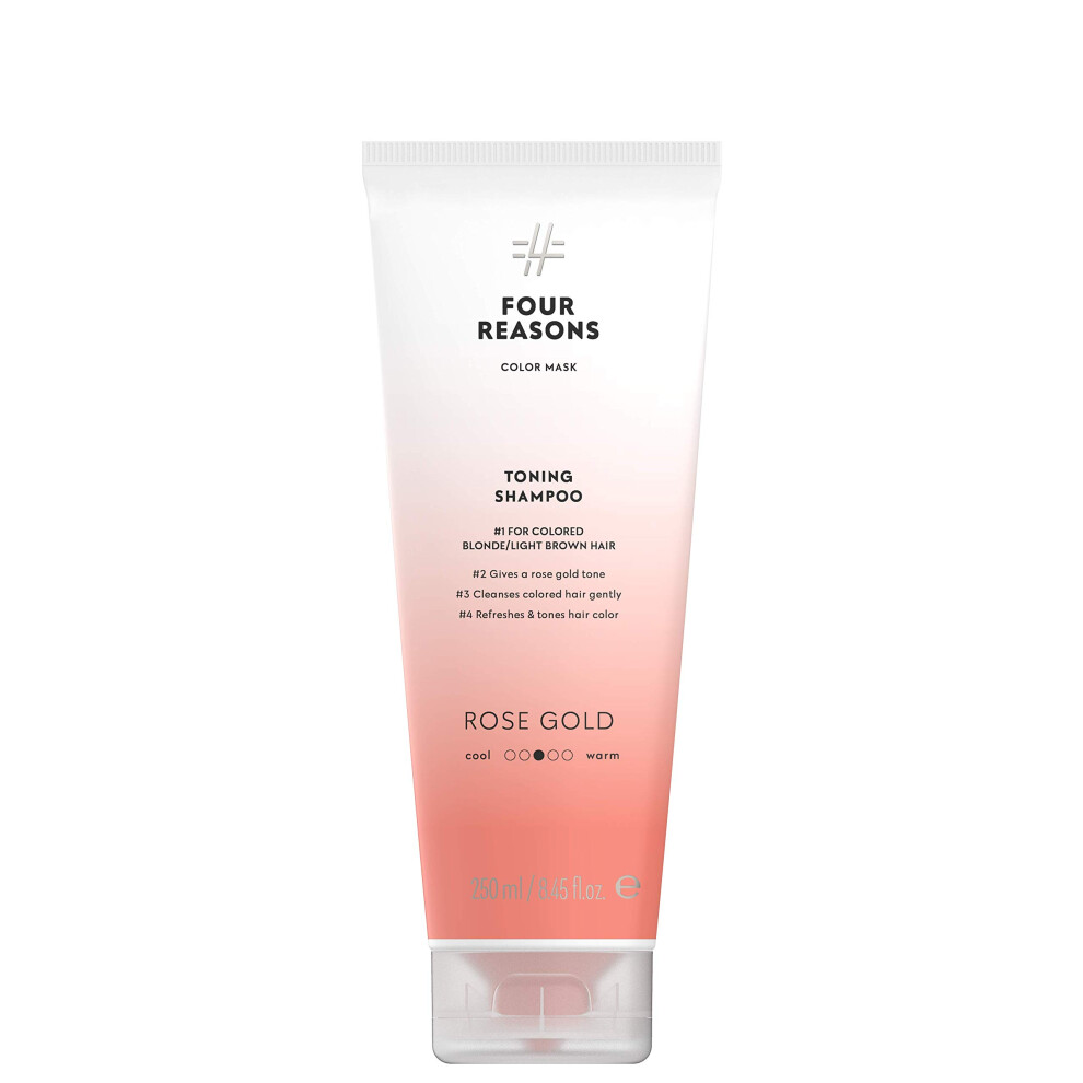 Photos - Hair Dye FOUR REASONS Hair Color Shampoo 8 Colors - Sulfate Free Rose Gold Hair Toner - Color Depositing Shampoo for Color Treated Ha