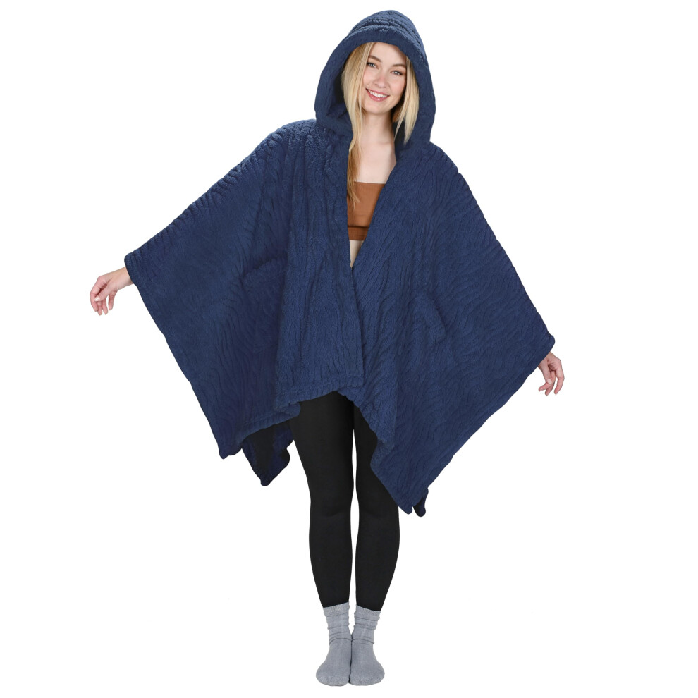 Poncho cape sherpa pour femme Catalonia, manteau douillet     capuche, couverture portable, id   e cadeau pour maman et adolescentes