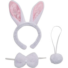 Dyre kostume tilbehør kit voksen: hvid bunny en størrelse